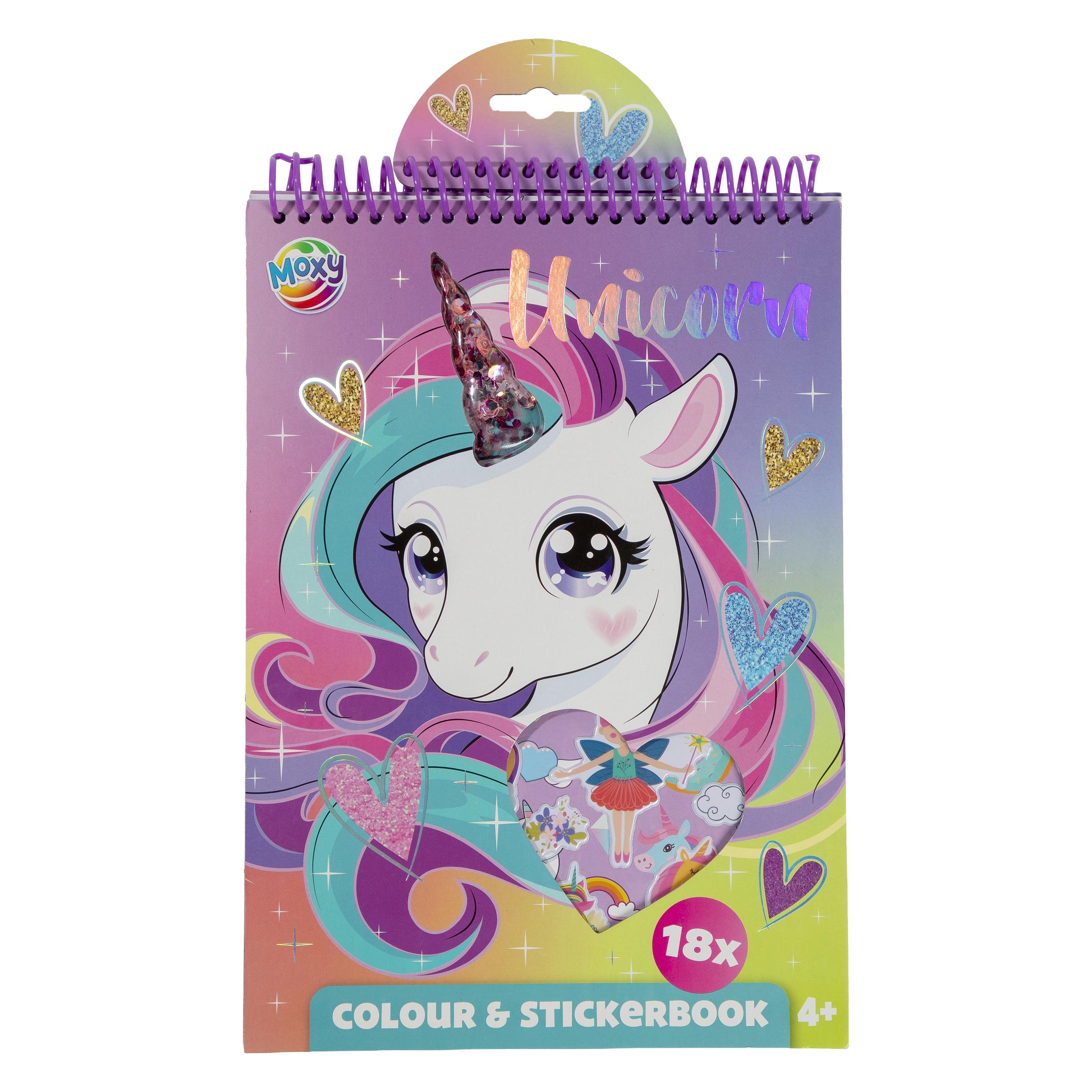 Grafix Moxy - Colouring & Stickerbook - Unicorn (2 Sticker) (8715427188683)