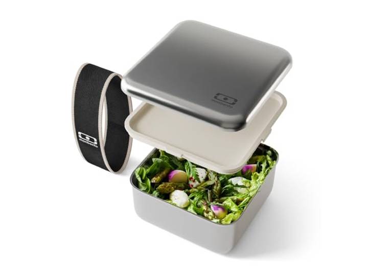 monbento - Lunch Box Adulte Sense L Noir Onyx - Boite Repas 1 L Métal - Bento Acier Inoxydable Hermétique Compatible avec Four & Micro-Ondes - Sans BPA - Idéal pour Meal Prep/Bureau