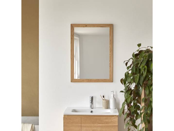Spiegel aus massivem Eichenholz 70x50 cm Serena - Natur - Oak