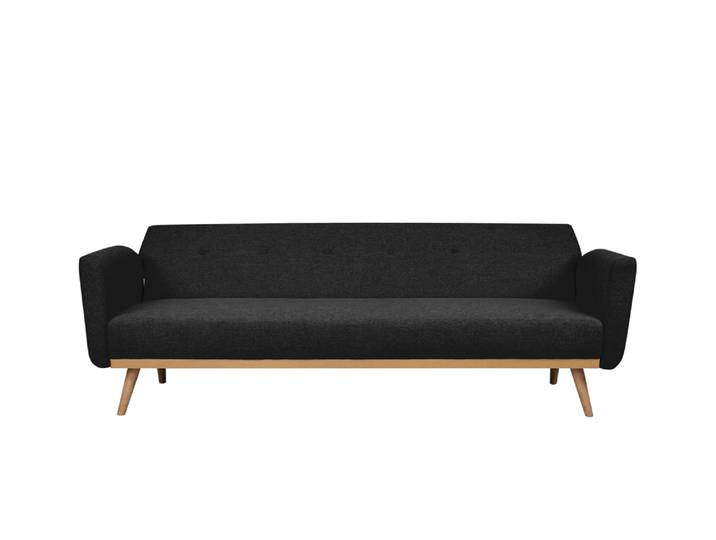 3-Sitzer Schlafsofa, Bezugstoff, Grau, 212×85 cm, Schlaffunktion, Modern