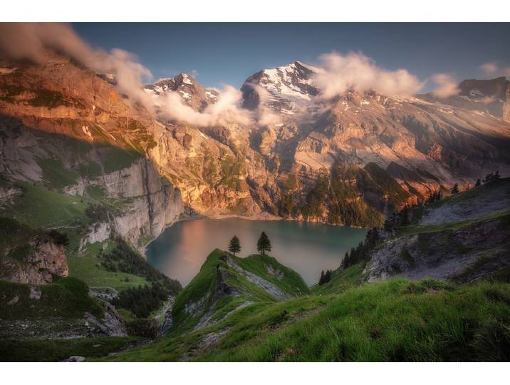 Fototapete PAPERMOON Photo-Art RICHARD BERESFORD HARRIS, OESCHINSEE , bunt, B:2,5m L:1,86m, Vlies, Tapeten, Fototapete