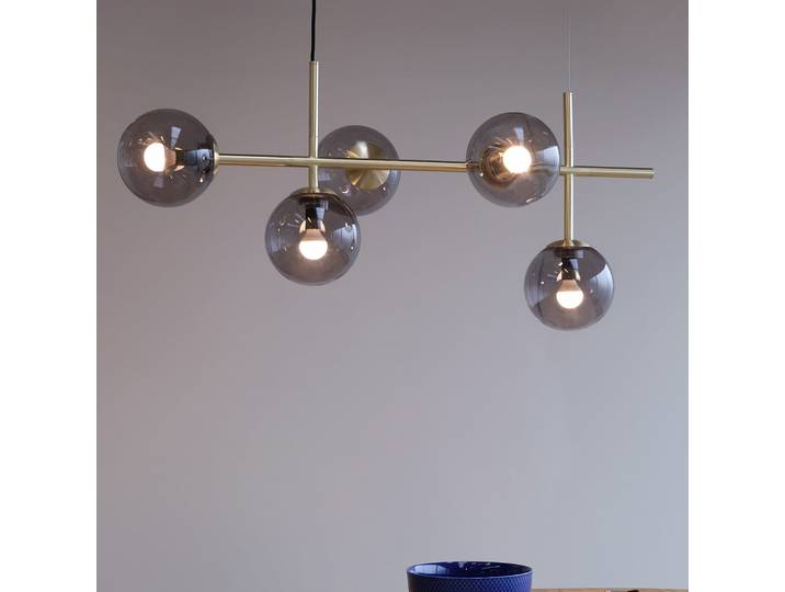 Como Pendelleuchte Brass - Dyberg Larsen - Wohnzimmer - Glas - Mehrflammig