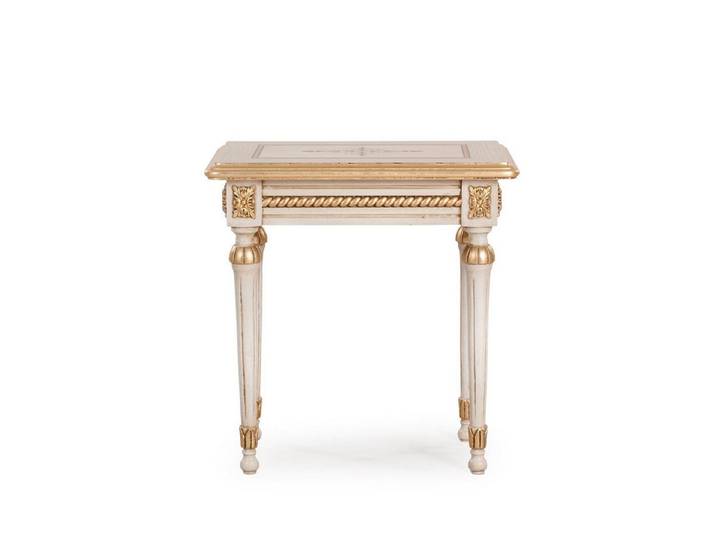 JVmoebel Beistelltisch Eleganter weißer Wohnzimmertisch aus hochwertigem Holz (1-St), Made in Europa