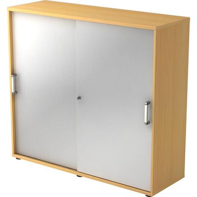 Hammerbacher Schiebetürenschrank Serie 9 3OH BxTxH 120x40x110cm Griff CE Buche/Silber