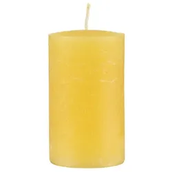Kopschitz Kerzen Kopschitz durchgefärbte Rustica Kerze, Stumpenkerzen Gelb, 10 x 5 cm, 1 Stück, rußarm, tropffrei