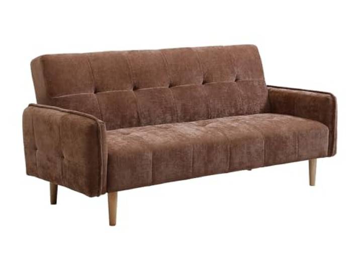 Vente-unique - Schlafsofa 3 Personen Soniata - Stoff Braun