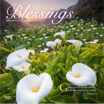 Blessings 2026 12 X 24 Inch (Hanging) Monthly Square Wall Calendar Plastic-Free