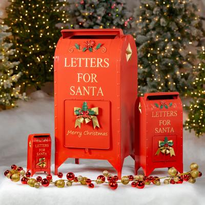 Zaer Ltd Glossy Red Mailboxes with Gold Details