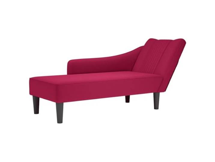 Chaiselongue mit Rechts Armlehne, Samt Wein, Rotwein für Wohnzimmer Schwamm, ergonomisch geformt, eleganter Samt, universelles Design, rechte Armlehne