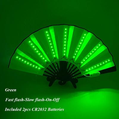 Inspire Essentials LED Neon Folding Fan Light Up Party Hand Fan For Events And Festivals 2