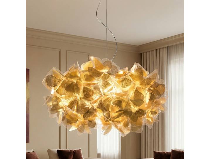 Clizia Suspension Mama Non Mama Gold/Transparent - Slamp Clizia Mama Non Mama - Salon / séjour - Design - Plastique - Multi-ampoules