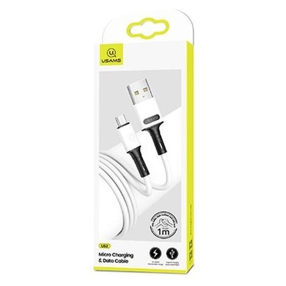Usams Kabel U52 microUSB 2A Fast Charge 1m biały/white SJ435USB01 (US-SJ435) (1 m) (6958444989006)