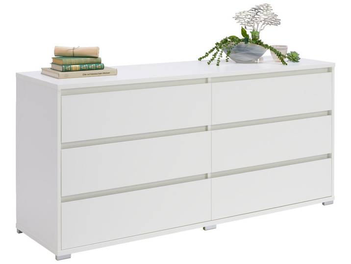 Carryhome XL-Sideboard LINE, Weiß, Holznachbildung