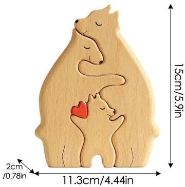 Uplift Treasures Bear Family Wooden Art Puzzle DIY Desktop Decor 3 Bears