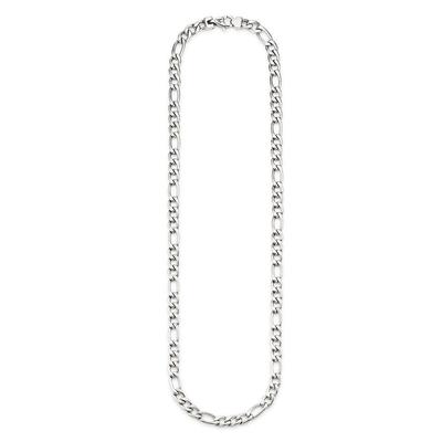 Edelstahlkette BRUNO BANANI "Schmuck Geschenk Halskette Figarokette Silber" Gr. 50, silber (edelstahlfarben), Halsketten, Herren, 50, Edelstahl, L: 50 B: 6,7mm, Edelstahlkette, B:6,7mm