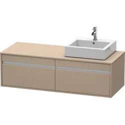Duravit Ketho Konsolenwaschtischunterbau wandhängend, 1400x426x550 mm, 2 Auszüge, für Aufsatzbecken, Position rechts, KT6697R7575, Farbe: Leinen Dekor