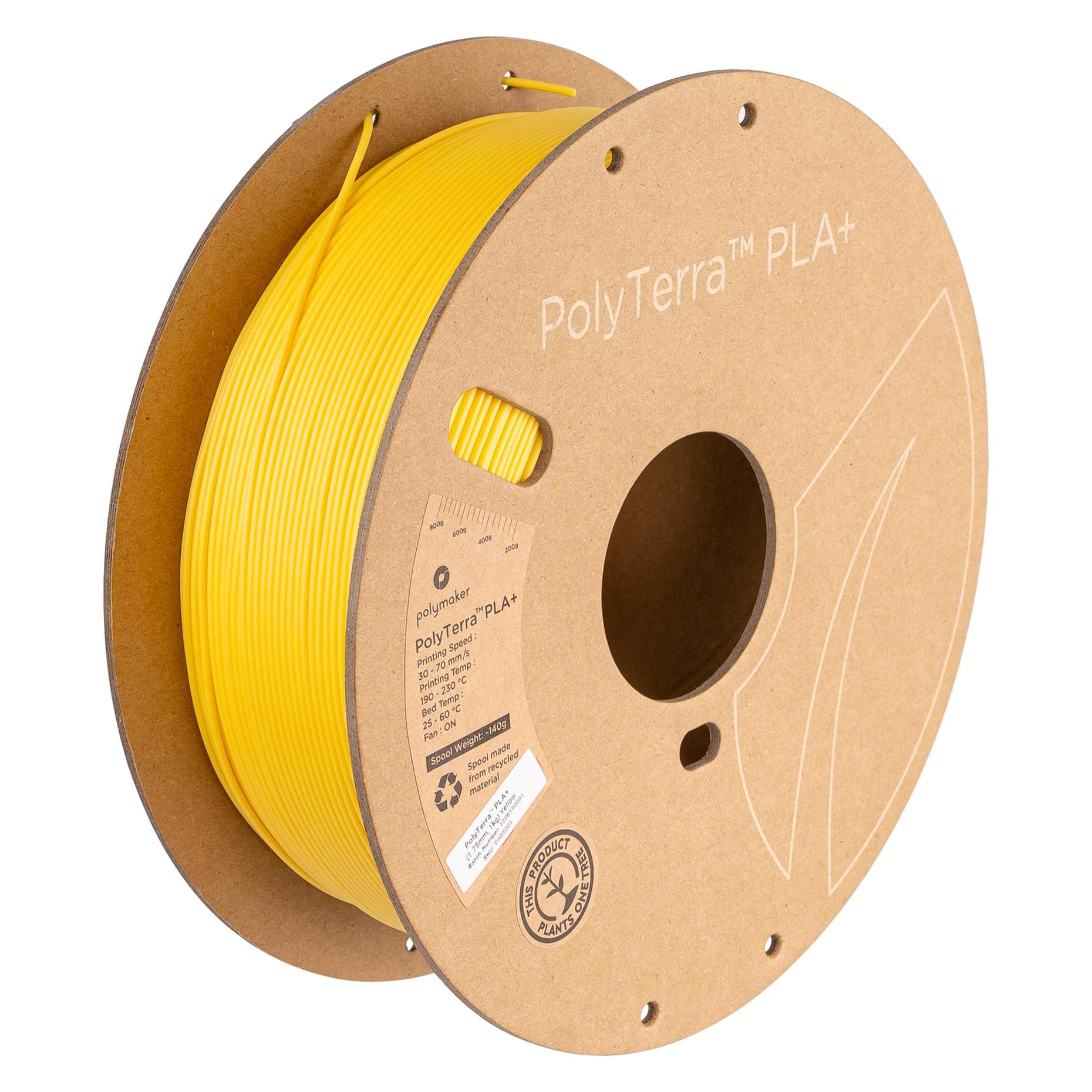 Polymaker PolyTerra PLA+ Yellow 1.75mm 1kg (PLA+, 1000 g, 1.75 mm) (PA05001)