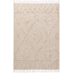 benuta Pop Kurzflor Teppich Oyo Cream 120x180 cm - Moderner Kurzflor-Teppich für Wohnzimmer