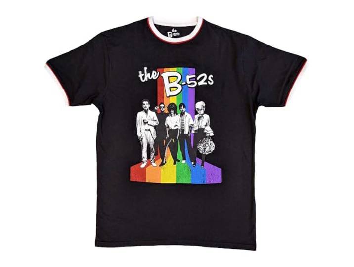 The B52's Rainbow Stripes Ringer T Shirt XXL