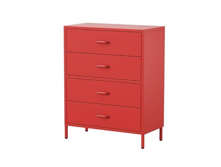 Commode 4 tiroirs CARLA 800 x 1015 x 400 mm Modern: rouge