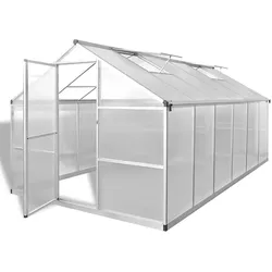 Helloshop26 - Verstärktes Aluminium-Gewächshauszelt/Überdachung für Pflanzen Blumen und Gemüse mit Grundrahmen 9.025 m2 transparent 02_0044663