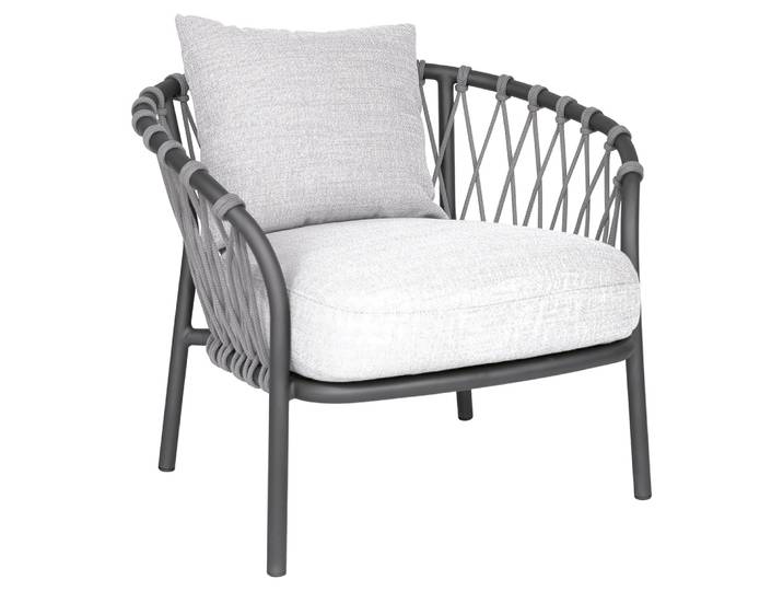 Stern Sessel Klea Lounge Aluminium anthrazit Kordel Stone