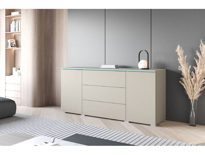 Enfilade éclairée Cripe 150 x 68 x 40cm Beige/Cachemire