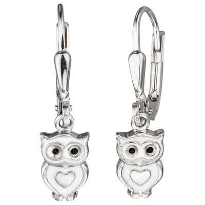 Paar Ohrhänger JOBO "Eule", silber (silber 925), Ohrringe, Damen, Silber 925 (Sterlingsilber), 925 Silber