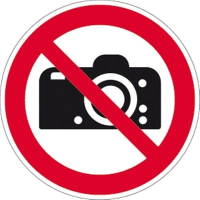 Aufkleber Fotografieren verboten ISO 7010, Folie, Ø 100 mm