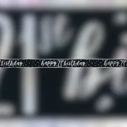 Banner schwarz & silber Zahl 21