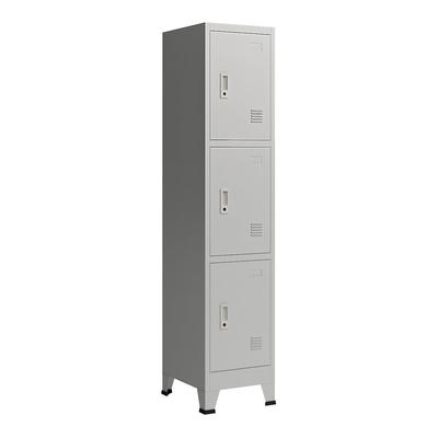 Helloshop26 - Büroschrank Aufbewahrungsschrank für Büro Werkstatt Schlafzimmer Metallstahl mit 3 lackierten Stahltüren 180 x 38 x 03_0006347