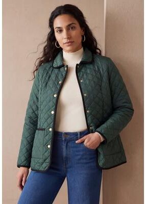 Plus Size Women's Snap-Front Quilted Coat by Jessica London in Dark Olive Green (Size 24 W)