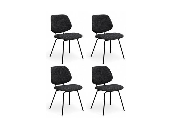 4er Set Esszimmerstühle - Schwarz