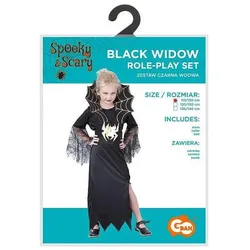 GoDan Halloween Spider Schwarze Witwe Kostüm 130/140 cm (140)