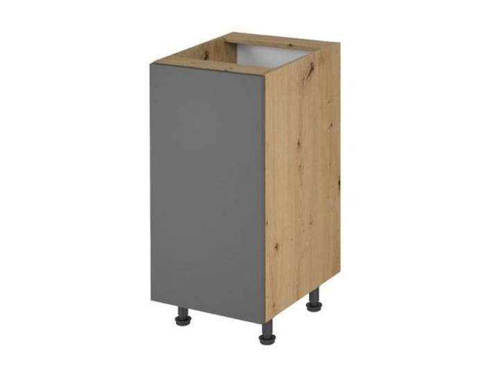 Xlmoebel Unterschrank XLMOEBEL Küchenunterschrank in elegantem Grauton mit Regalfächern (1-St) Made in Europa