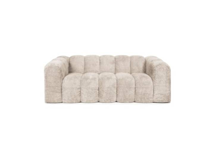 Calicosy Ezra komprimiertes Sofa, 3-Sitzer, aus Stoff, Beige, L 214 cm