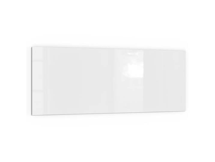 DEQORI Küchenrückwand Glas Unifarben - Weiß 125x50 cm Bad- oder Herd-Rückwand Herdblende Spritzschutz für Küche & Badezimmer moderne Deko für Fliesenspiegel