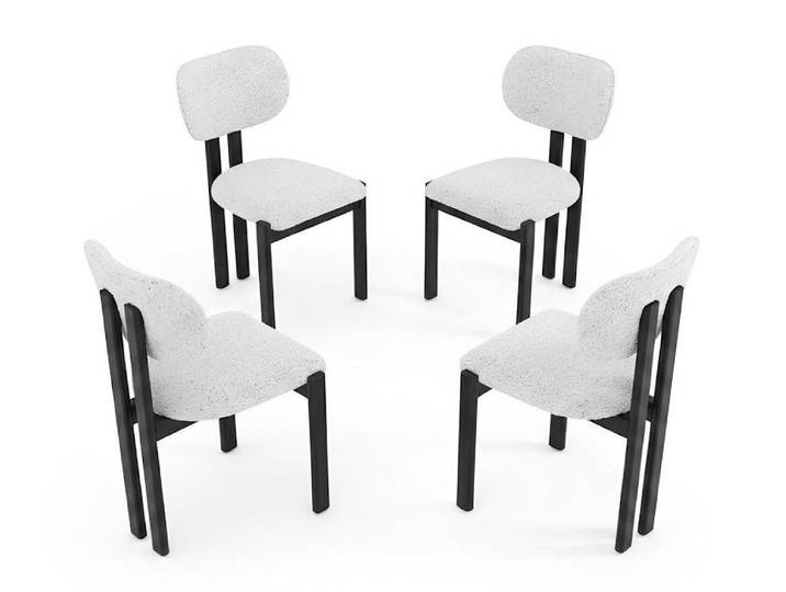 Xlmoebel Sitzgruppe Moderne Esszimmerstühle in Weiß – 4er Set, gemütlich und elegant, Made in Europa