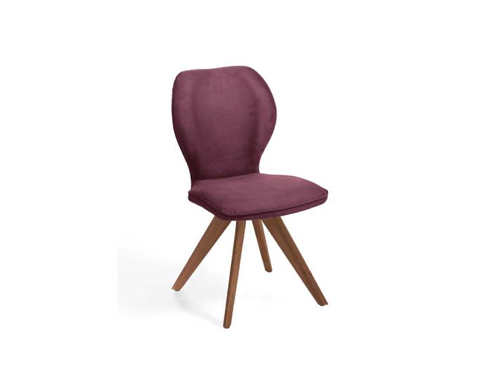 Design-Stuhl, Wild-Nussbaum, 49,5×60 cm, 180° Drehbar, Modern, Niehoff-Sitzmöbel