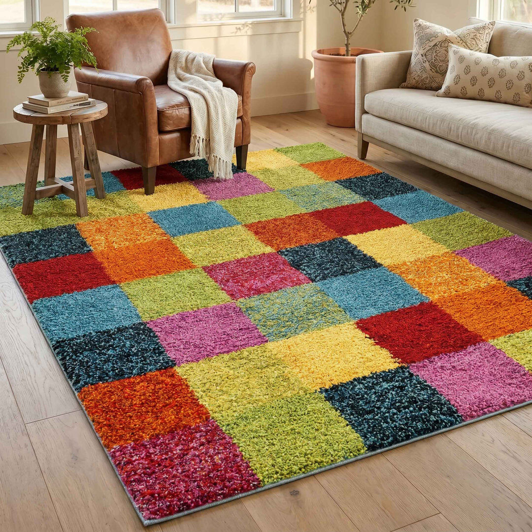 Brayden Studio Geometric Area Rug Multi Colour 60 x 220 cm (Runner)