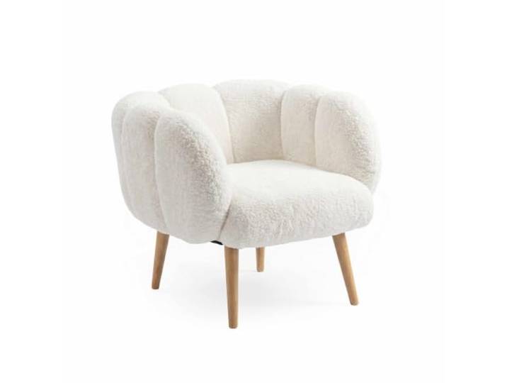 Hanah Home Stylish Wing Chair & Side Table Set (2 Pieces), White, 100% Melamine Coated, 18mm, Super Soft Sponge, Perfect for Modern Living Spaces