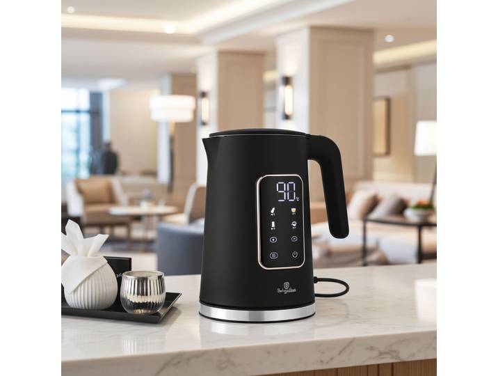 Eleganter Wasserkocher, Innenraum Edelstahl, 1.7 l, 2200 W, schwarz-roségold