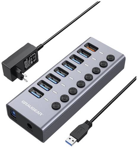 GrauGear G-HUB71-A USB-Hub 7 Port USB-A USB 3.0 5 GBit/s G-HUB71-A