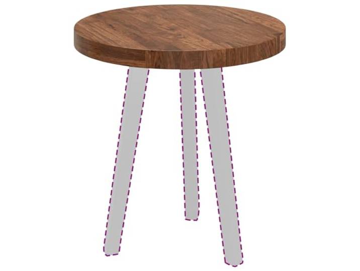 KTHLBRH Tischplatte rund hellbraun 50 x 4 cm Massives Eichenholz, wendbar, für Küche, Wohnzimmer, pflegeleicht