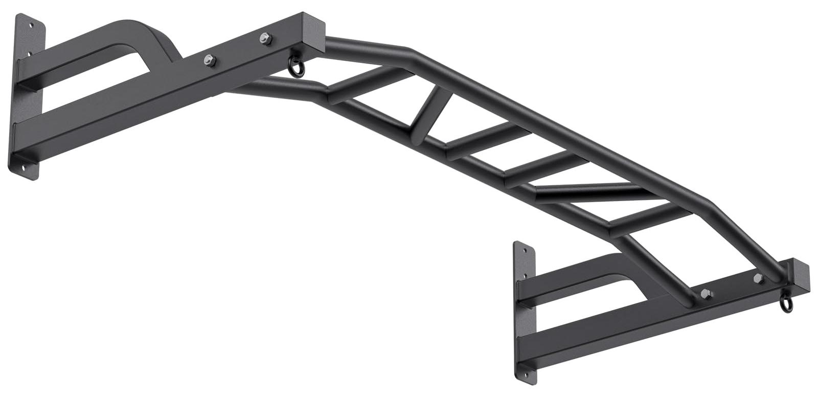 Wandhalterung für Klimmzugstange - 48 Zoll (ca. 122 cm) - Schwarz - Metall - Vielgriff-Option für Heimfitnessgeräte