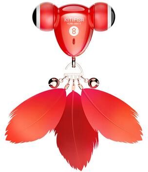 Happy Pet Pantry Kitifish Cat Toy: Automatic Smart Teasing Toy For Cats Self Charging, Small Goldfish Design Red