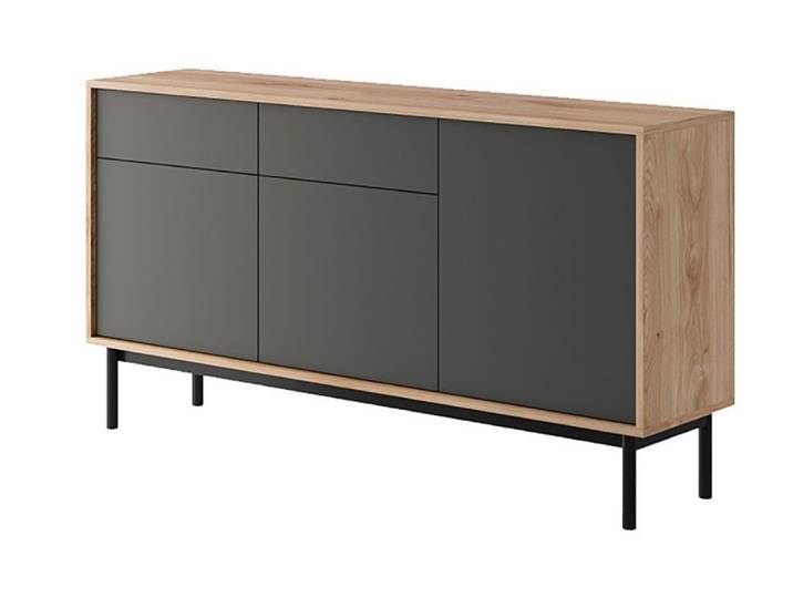 Feldmann-Wohnen Kommode Basic (Basic, 1 St., 3-türiges Sideboard mit Schubladen), 154x39x84cm
