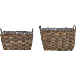 BLUMENKORB 2er-Set Rattan braun 59-50/53-44 cm Ormos