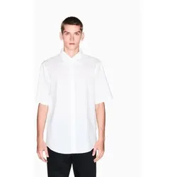 A|X Armani Exchange für Herren. XM001935AF16631U0009 Regular Shirt weiß (S), Lässig, Baumwolle, Kurzarm