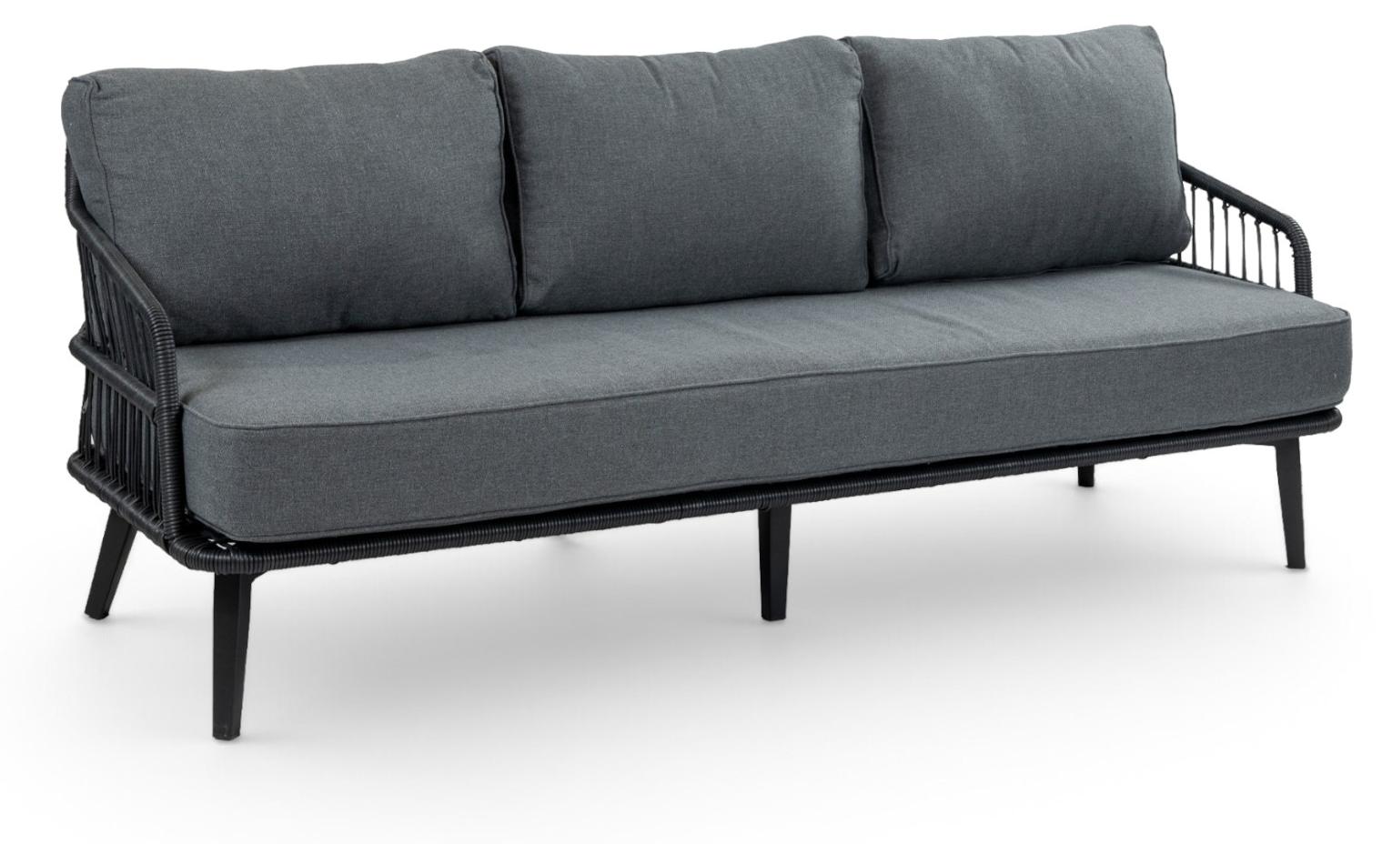 3-Sitzer Lounge-Sofa | Isabel | Schwarz | Rope